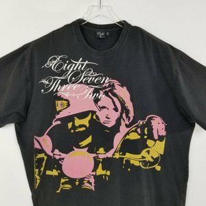 Eight 732 Spellout T-Shirt Black Crew Neck 4XL